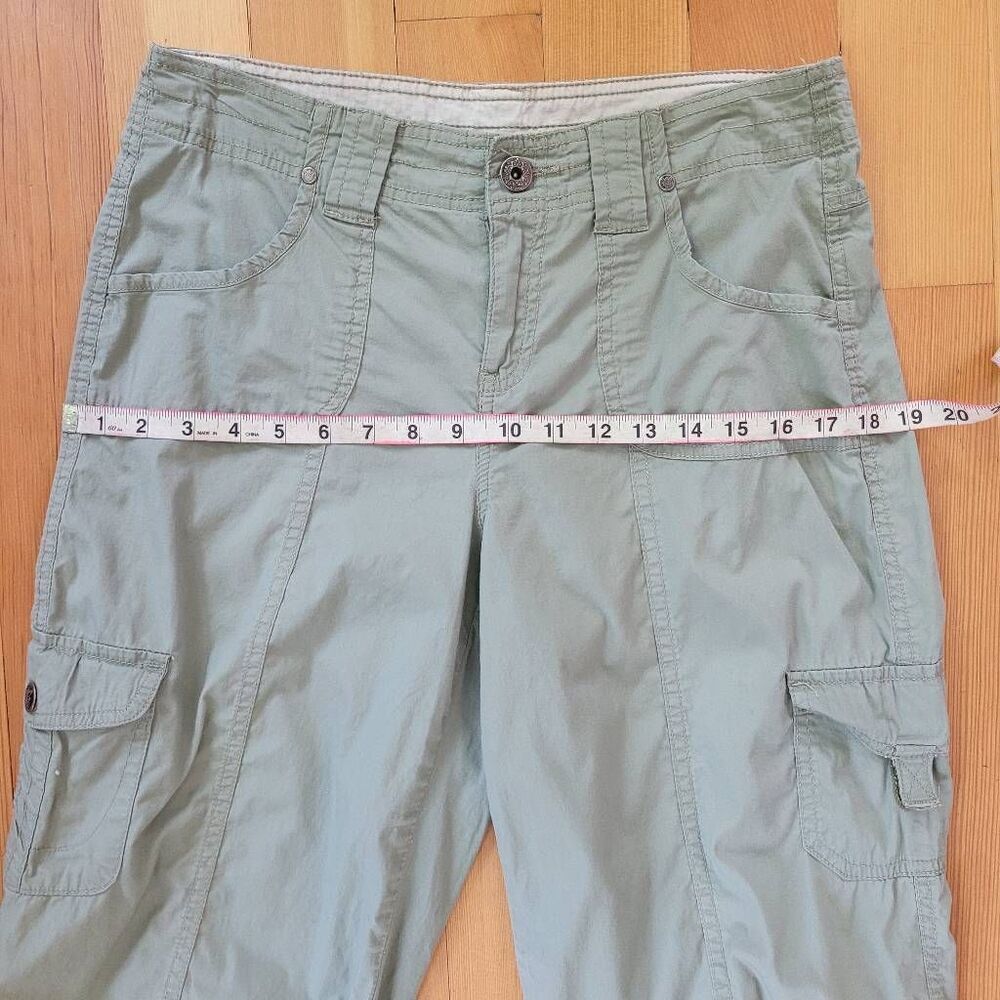 Y2K olive army green cargo capris khakis & co‎ size 6 utility gorpcore - Picture 8 of 12